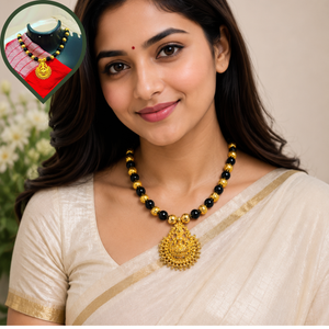 GOLD BLACK MOTI NECKLACES