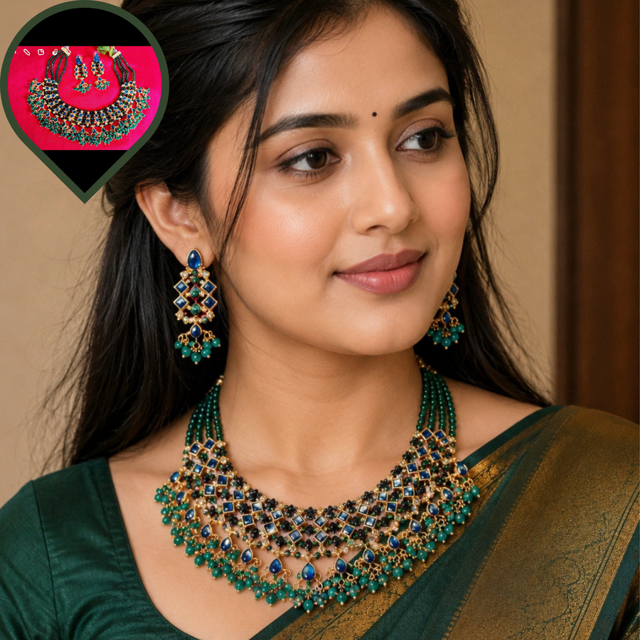 GREEN BRIDAL NECKLACES